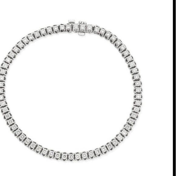 Diamond Line 2.5 + cttw Bracelet 17k White Gold - Picture 1 of 12